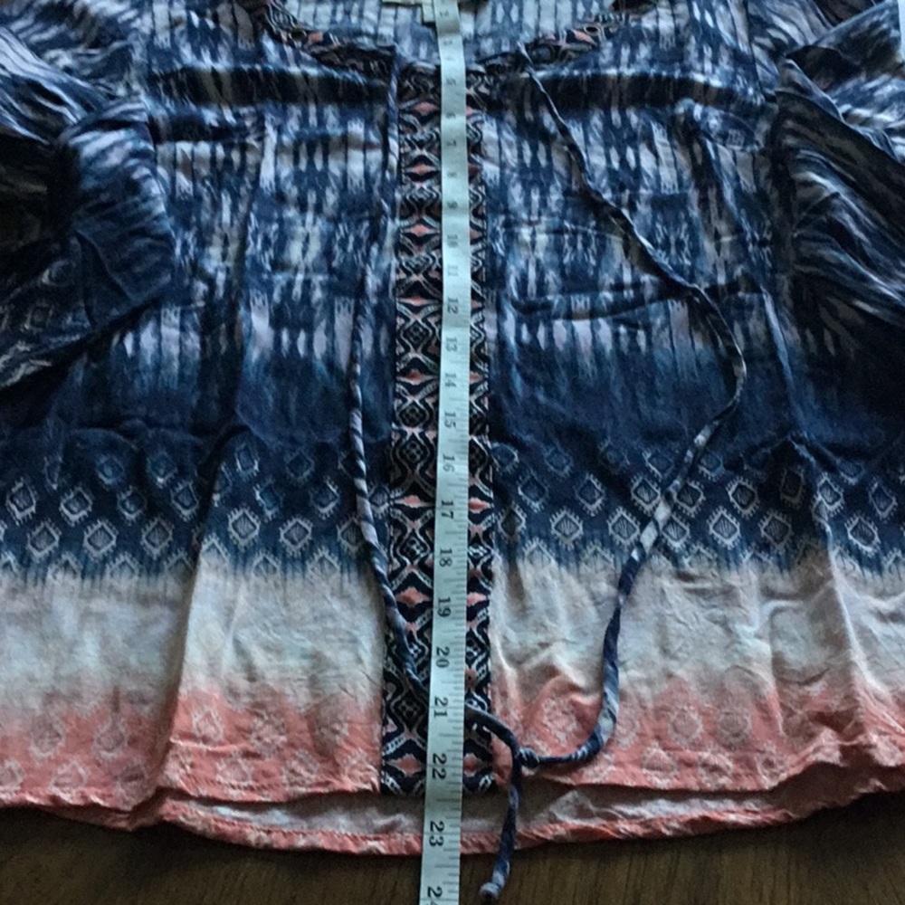Boho Vintage America long sleeve tie top, XS - Picture 4 of 8